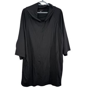 Bryn Walker Womens Black Mini Dress Sz M Slouchy Lagenlook Artsy Dolman Sleeve